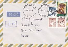 Lettre Cover BRESIL 1985, URUBICI Pour La FRANCE, COTON ARROZ  /2937 - Storia Postale