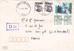 Lettre Cover BRESIL 1985, URUBICI Pour La FRANCE, CHENILLE MARRON  /2938 - Brieven En Documenten