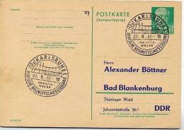 HEILMITTEL Karlsruhe 1960 Auf DDR P70 IA Antwort-Postkarte  PRIVATER ZUDRUCK BÖTTNER #1 - Handicap