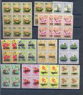 Congo : Ocb Nr : Lot Flowers Blocks  ** MNH (zie Scan) 382 - Nuevos