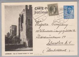 Luxemburg Bildpostkarte 1938-02-09 Lorentzweiler Bild Lux.Tours De L'ancienne Nach Dresden - Entiers Postaux