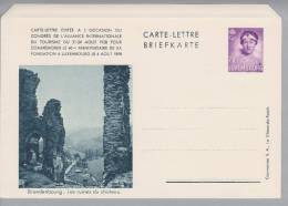 Luxemburg Bild-Kartenbrief 1938 70Cent Mi#K1 **ungebraucht Bild Brandenbourg - Interi Postali