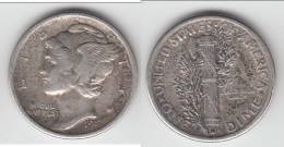 **** USA  - ETATS-UNIS  - 1 DIME - ONE DIME 1917 MERCURY - SILVER **** EN ACHAT IMMEDIAT !!! - 1916-1945: Mercury (kwik)