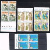 Italia 1988 Quattro - Quartine Homo Aeserniensis £.500/ Don Bosco £.500 /Lotta Epilessia £.500/E.Chiossone £.500 Nuovi** - Blocks & Sheetlets