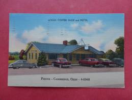 Cambridge Ohio  Lodge Coffee Shop & Hotel 1956 Cancel Linen  == = =  == = ==ref 771 - Autres & Non Classés