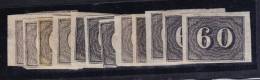 BRAZIL 1850, 60 REIS, 1850 VERTICAIS, SC 24, NICE LOT WITH PAPER COLORS, SHADES. E=100 - Unused Stamps