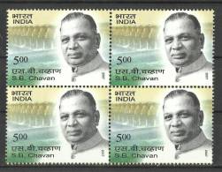 INDIA, 2007, Shankarrao Bhaurao Chavan, Block Of 4,  Irrigation Project , Water Dam,MNH, (**) - Ungebraucht