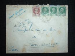 LETTRE PAR EXPRES TP PETAIN 2F X3 + 1,50F OBL. HOROPLAN 14-2-1944 (63 PUY DE DOME) PASSEE PAR LE SERVICE PNEUMATIQUE - 1941-42 Pétain