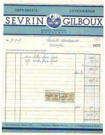 Auvelais - 1957 - Sevrin & Gilboux (successeur De Robert Sevrin ) Imprimerie-lithographie - Printing & Stationeries