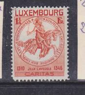 LUXEMBOURG N° 256 1 1/4 F (75)c ORANGE  SCEAU DE JEAN L´AVEUGLE NEUF AVEC CHARNIERE - Neufs