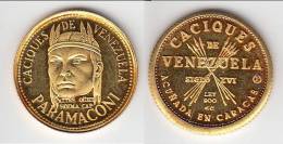 QUALITE UNC - NEUVE **** VENEZUELA - CACIQUES DE VENZUELA PARAMACONI - INDIAN CHIEF - OR - GOLD **** ACHAT IMMEDIAT !!! - Venezuela