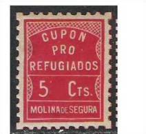 1018-SELLO EJERCITO ROJO MOLINA DE SEGURA EN MURCIA.CUPON PRO REFUGIADOS 5 CTS - Republikanische Ausgaben