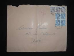 LETTRE TP IRIS 1,20F X3 + MERCURE 10C BLOC 4TP OBL. ?-7-45 LYON PREFECTURE (69 RHONE) - 1939-44 Iris