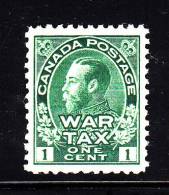 Canada MNH Scott #MR1 1c George V, Green War Tax - War Tax