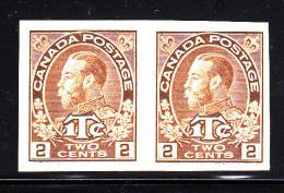 Canada MH Scott #MR4b Imperf Pair 2c George V, Brown Die II No Gum As Issued War Tax - Tassa Di Guerra