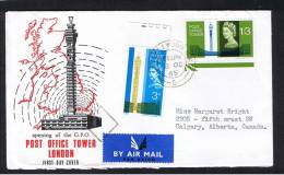 RB 912 - 1965 GB FDC - Post Office Tower - Cricklewood Cancel - Airmail To Calgary Canada - High Cat - 1952-1971 Pre-Decimal Issues