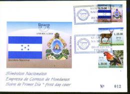 Honduras 2010 SPD Upaep Símbolos Nacionales. Bandera Y Escudo. Venado Cola Blanca. Guara Roja. - Honduras