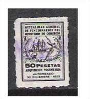 2519-ANTIGUO SELLO FISCAL MUTUALIDAD DE FUNCIONARIOS DEL MINISTERIO DE COMERCIO BARCOS, SHIPS MARINE . - Fiscaux