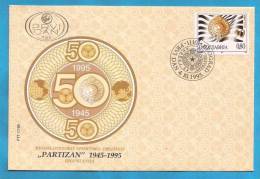 1995 X  2735  CALCIO FOOTBALL. PARTIZAN . 50 YEARS JUGOSLAVIJA FDC - FDC