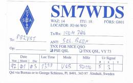 QSL- 7    SWEDEN :ALMHULT : SM7WDS - Otros & Sin Clasificación