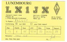 QSL- 11    LUXEMBOURG : REULER : LX1JX - Autres & Non Classés