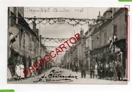 CLOYES-COMICE 1938-Carte Photo-Animation-Commerces-Rue De Chateaudun-TB- - Other & Unclassified