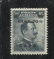 EGEO 1916 COO 20 C Su 15 MNH OTTIMA CENTRATURA - Aegean (Coo)