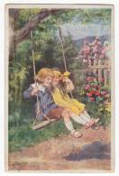 ILLUSTRATORS KARL FEIERTAG CHILDREN ON A SWING B.K.W.I. Nr. 116-1 OLD POSTCARD 1924. - Feiertag, Karl