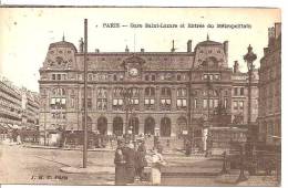 PARIS GARE ST LAZARE ET ENTREE DU METROPOLITAIN ,PERSONNAGES,A VOIR !!  REF 30812 - U-Bahnen