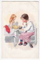 ILLUSTRATORS KARL FEIERTAG CHILDREN GIRL BABY SHOES B.K.W.I. Nr. 525/6 OLD POSTCARD 1914. - Feiertag, Karl