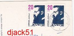 Timbres / Stamp / Israel / Collés Sur Carte Postale / HAIFA AT NIGHT - Brieven En Documenten