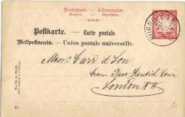 0411. Entero Postal NUNRBERG (Bayern) 1890. Antiguo Estado Aleman - Entiers Postaux