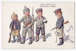 ILLUSTRATORS KARL FEIERTAG CHILDREN BOYS LIKE SOLDIERS B.K.W.I. Nr. 169/4 OLD POSTCARD - Feiertag, Karl