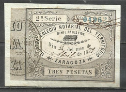 2774-SELLO FISCAL CORPORATIVO COLEGIO NOTARIAL ZARAGOZA DATA 18.. E PESETAS Sello FISCAL DATA Corporativo Colegio Notari - Steuermarken