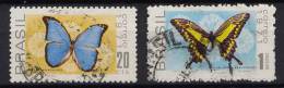 Brazil Brasilien Mi# 1279-80 Used Butterfly Schmetterling 1971 - Oblitérés