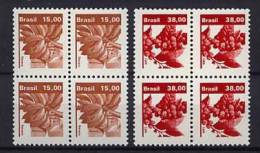 Brazil Brasilien Mi# 1969-70 ** MNH Block Of 4 Fruits 1983 - Ungebraucht