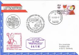 0429. Tarjeta Luftschiffpost WIEN (Austria) 1992. Vereinten Nationen - Covers & Documents