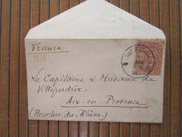 Mignonnette:2 Janvier 1896 Belgique Bruxelles Fine Barbe)Capitaine De Villeperdrix Aix-en-Provence Rabat Libre Au Verso - 1893-1900 Thin Beard