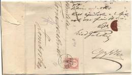 HUNGARY - VOJVODINA - O.BECSE / BEČEJ - Compl.letter - Mi. 3a  + Rand Linien  -1872 - Lettres & Documents