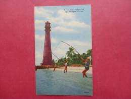 Florida > Key West & The Keys   Key Biscayne Light House Surf Fishing Linen= = ==  = == Ref  773 - Key West & The Keys