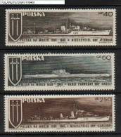 POLAND 1970 POLISH NAVY WW2 WORLD WAR II 1939-1945 NHM Destroyer Submarine Ships Boats Maritime - Sottomarini