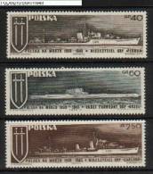 POLAND 1970 POLISH NAVY WW2 WORLD WAR II 1939-1945 NHM Destroyer Submarine Ships Boats Maritime - Submarinos