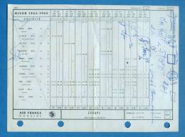 D561 / Timetables PLAN DE TRANSPORT -  WINTER AIR FRANCE HORAIRE - HIVER 1962 -1963 France Frankreich Francia - Horaires