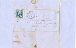 Pli Postal Cacheté/Gille-Ivry La B/Dr Fouquet/Timbre Non Dentelé Nap III 20c. Empire Bleu 1854/ Anet/ (27)/1858 TIMB47 - Ohne Zuordnung