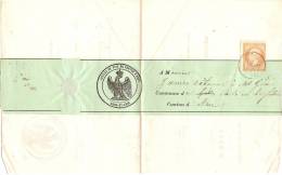 Pli Postal à Bande/Billet D´Avertist/Juge De P /Timbre Dentelé Nap III 10c. Empire Bistre 1862/ Anet/ (27)/1867 TIMB48 - Unclassified