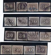 O) 1850 BRAZIL, SC 23 USED, NICE LOT OF CANCELLATIONS E=200 - Unused Stamps