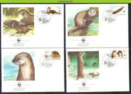 Mpr052fb WWF ZOOGDIEREN LUTRA EUROPESE OTTER MAMMALS DDR DUITSLAND GERMANY 1987 FDC'S - Gibier