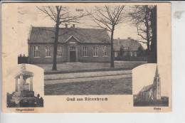 4472 HAREN - RÜTENBROCK, 1926, Schule - Kirche - Kriegerdenkmal, Briefmarke Fehlt - Meppen