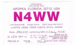QSL- 107    UNITED STATES : APOPKA : N4WW - Other & Unclassified