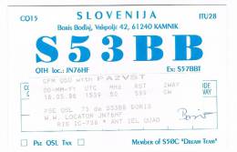 QSL- 117    SLOVENIA : KAMNIK : S53BB - Autres & Non Classés